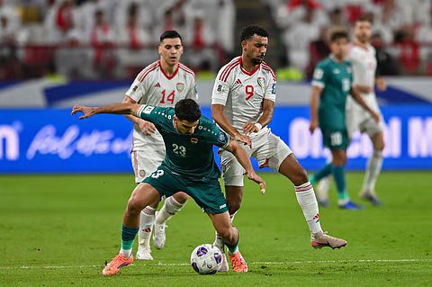 World Cup qualifier : UAE 1 - 1 against Iraq in Abu Dhabhi .